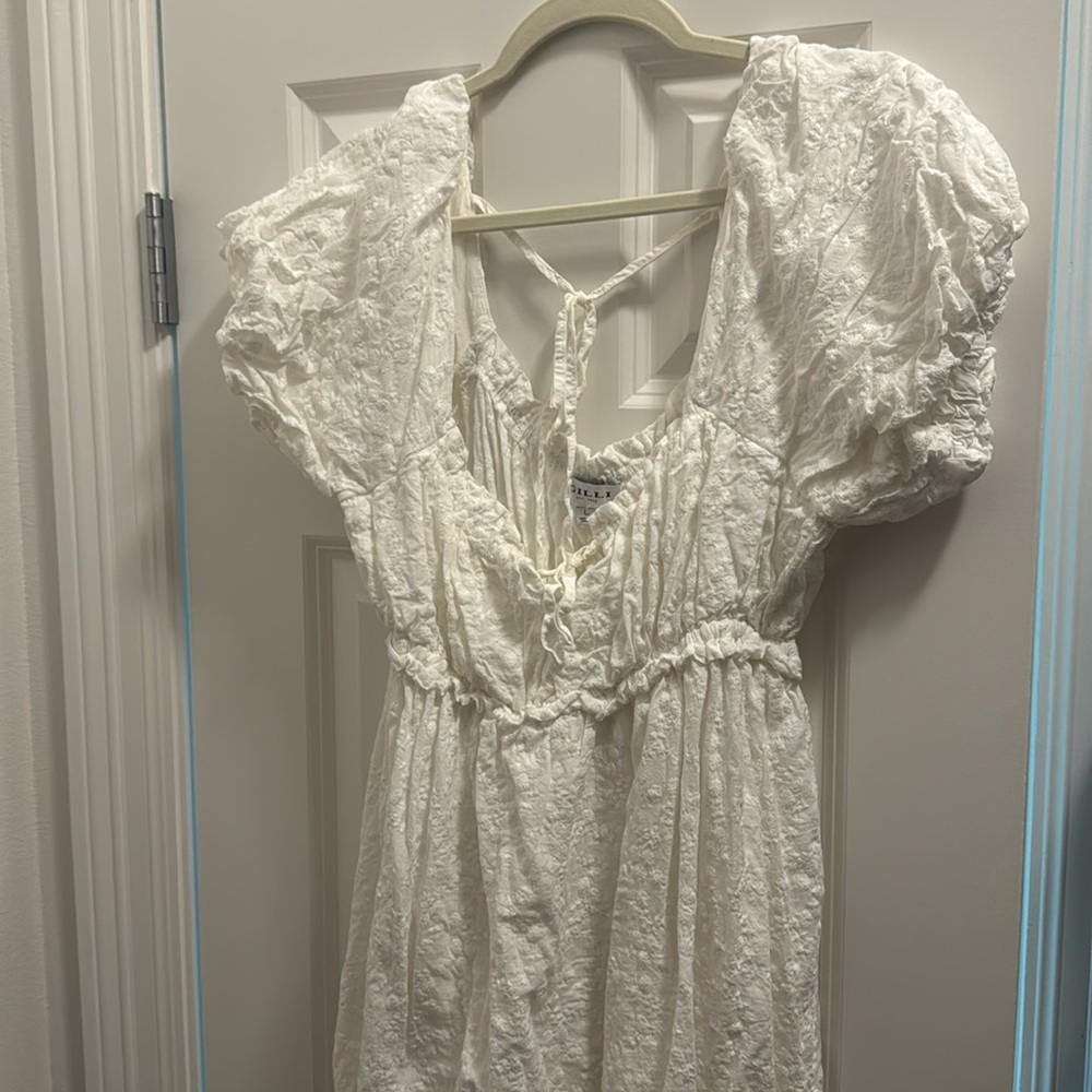 Gilli Milkmaid Puff Sleeve Smocked Midi Dress